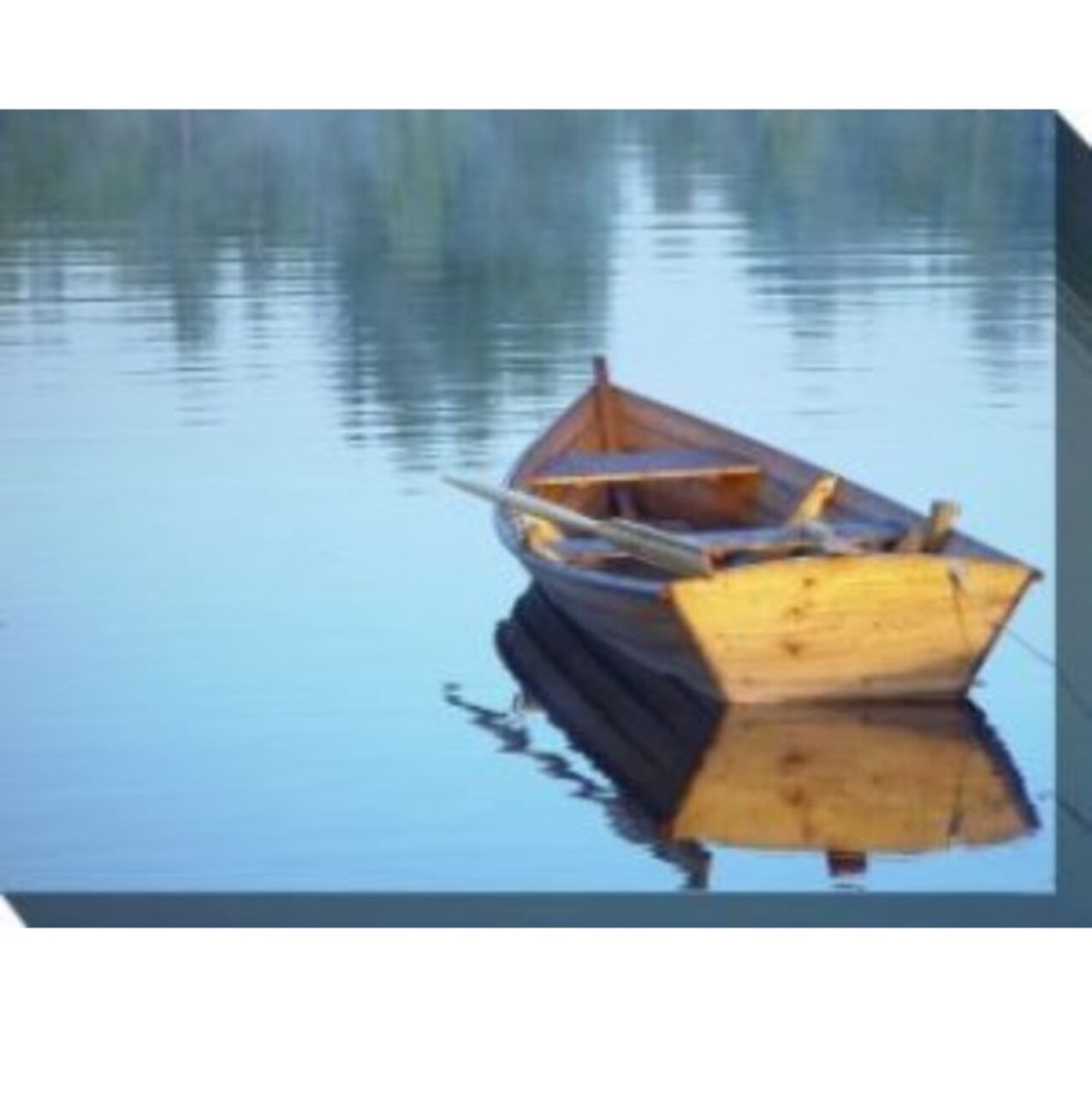 Outdoor Living and Style Brown and Blue Calm Waters Outdoor Canvas Rectangular Wall Art Decor 30" x 40"